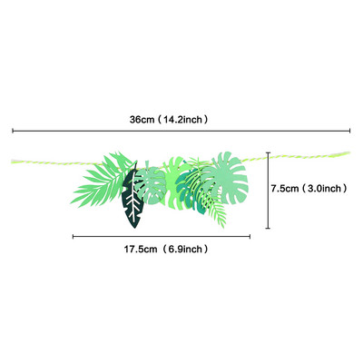 Dinosaur Happy Birthday Cake Toppers Green Leaf Cake Banner Επιδόρπιο Ζούγκλα Σαφάρι Διακόσμηση τούρτας Roar Birthday Party Διακόσμηση Παιδιά