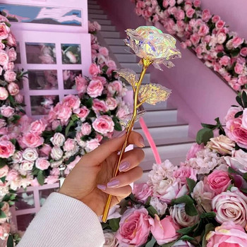 Свети Валентин Творчески подарък Фолио Цветя 24K фолио с покритие от розово злато Rose Lasts Forever Love Wedding Decor Lover Roses