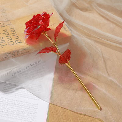 Cadou creativ de Ziua Îndrăgostiților Flori din folie de 24K placat cu folie de aur trandafir Trandafir durează pentru totdeauna Dragoste Decor de nuntă Trandafiri iubitori