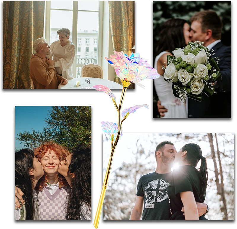 Cadou creativ de Ziua Îndrăgostiților Flori din folie de 24K placat cu folie de aur trandafir Trandafir durează pentru totdeauna Dragoste Decor de nuntă Trandafiri iubitori