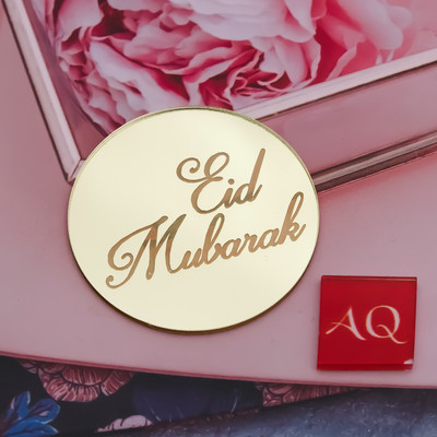 10db/csomag arany akril tükör Eid Mubarak cupcake toppers Ramadan Kareem tortafej