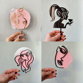 Abstract Simple Lines Acrylic Cake Topper Έγκυες γυναίκες Διακόσμηση κέικ κοριτσιών Προμήθειες για πάρτι Αξεσουάρ διακόσμησης γάμου