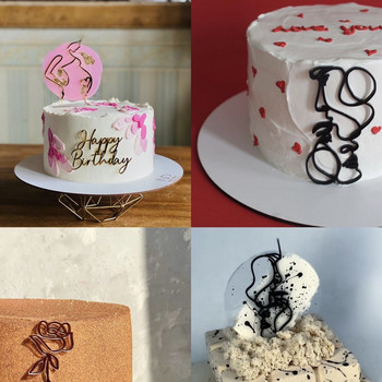 Abstract Simple Lines Acrylic Cake Topper Έγκυες γυναίκες Διακόσμηση κέικ κοριτσιών Προμήθειες για πάρτι Αξεσουάρ διακόσμησης γάμου