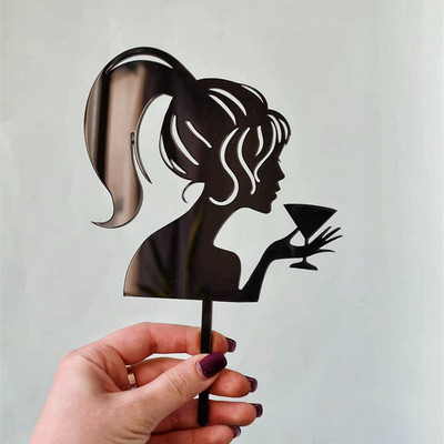 Abstract Simple Lines Acrylic Cake Topper Έγκυες γυναίκες Διακόσμηση κέικ κοριτσιών Προμήθειες για πάρτι Αξεσουάρ διακόσμησης γάμου