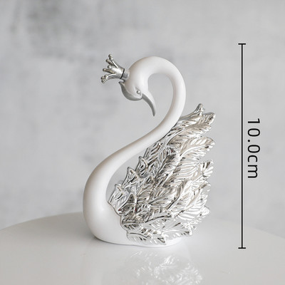 Ρομαντικό χρυσό ασημί στέμμα Κύκνος περίτεχνα Χρόνια Πολλά Κέικ Φόρεμα Πουπουλένιο Γάζα Διακόσμηση γαμήλιας τούρτας Προμήθειες για πάρτι