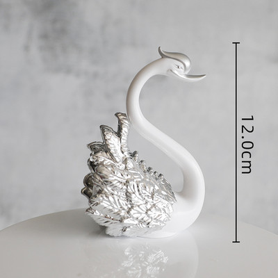 Ρομαντικό χρυσό ασημί στέμμα Κύκνος περίτεχνα Χρόνια Πολλά Κέικ Φόρεμα Πουπουλένιο Γάζα Διακόσμηση γαμήλιας τούρτας Προμήθειες για πάρτι