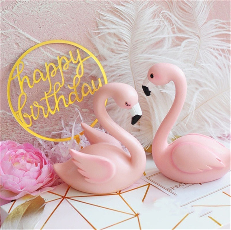 Rozā flamingo kūkas dekorācija akrila kūkas virsma dzimšanas dienas ballītes dekorācija kāzu deserts Mātes dienas dāvana Havaju ballītes dekors