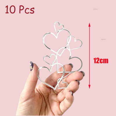 10db Akril Cupcake Topper Arany Piros Szív Boríték Tortafedő Esküvői Valentin-napi desszertparti DIY tortadíszítő eszközök