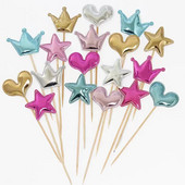 10/20/50 τμχ Heart Star Cupcake Toppers Cake Topper Διακόσμηση Επιλογές Παιδικής Γάμου Διακοσμήσεις για πάρτι γενεθλίων Μπομπονιέρες μωρού