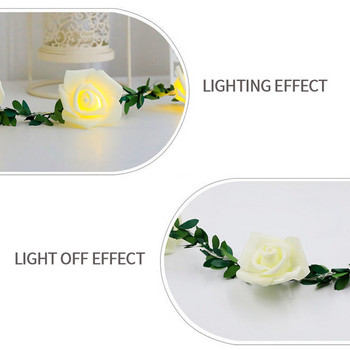 10/20 LED струнни светлини Светлини от розови цветя Светлини за сватбена украса Гирлянди за празнично сватбено тържество Лампа за декорация на стая