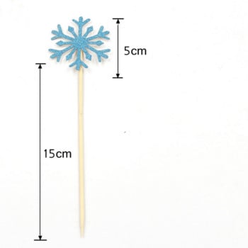 20 τμχ Snowflake Cupcake Toppers Ασημί Μπλε χάρτινο κάλυμμα κέικ για διακόσμηση χριστουγεννιάτικου κέικ Παιδικό χειμωνιάτικο χιόνι για πάρτι