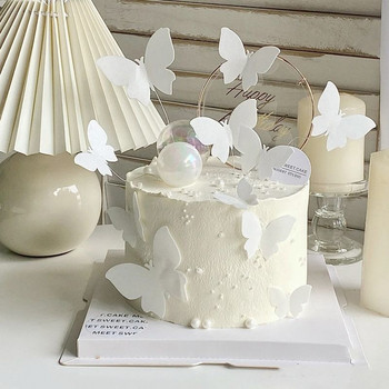 50 τμχ Βρώσιμες λευκές πεταλούδες ρυζόχαρτο κέικ Cupcake Toppers για διακόσμηση τούρτας Εργαλεία γάμου γενεθλίων