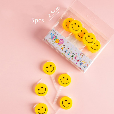 Κορεάτικο κερί με κλωστή Smiley για τούρτα Topper Flower Princess Animal Flamingo Dinosaur παιδικά γενέθλια ψησίματος γάμου