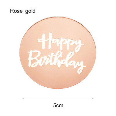INS New Happy Birthday Cake Topper Aur acrilic Birthday Oh Baby Cupcake Topper pentru petrecerea de aniversare Decoratiuni pentru tort Baby Shower