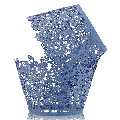 50db lézerrel vágott papír üreges cupcake csomagolók esküvői születésnapi buli tortadísz babazuhany muffin cupcake csésze tokok