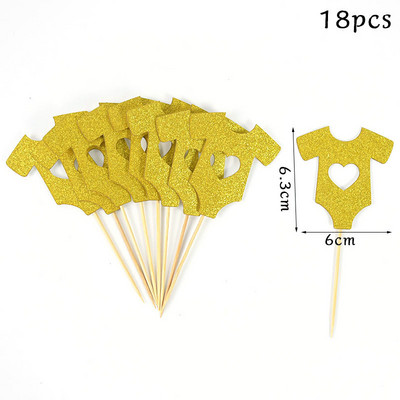 18 gab. Mirdzoša papīra kēksiņu pildītāji Oh Baby Cake Topper 1. dzimšanas dienas kūkas dekori oh Baby Girl Boy Baby Shower Party kūku piederumi