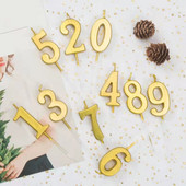 Număr de aur 0-9 Lumânări pentru Tort La mulți ani Decor Topper Articole pentru petreceri Decoras Lumânări Articole pentru decorarea casei DIY Număr Lumânări