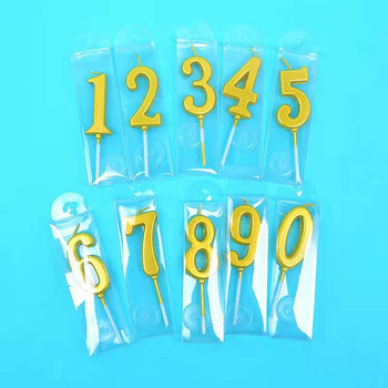 Gold Number 0-9 Happy Birthday Cake Candles Topper Decor Party Supplies Decoras Candles DIY Decor Supplies Number Candles