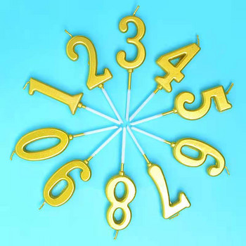 Gold Number 0-9 Happy Birthday Cake Candles Topper Decor Party Supplies Decoras Candles DIY Decor Supplies Number Candles