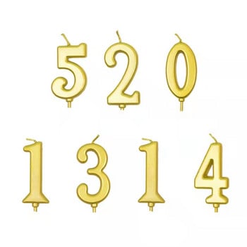 Gold Number 0-9 Happy Birthday Cake Candles Topper Decor Party Supplies Decoras Candles DIY Decor Supplies Number Candles