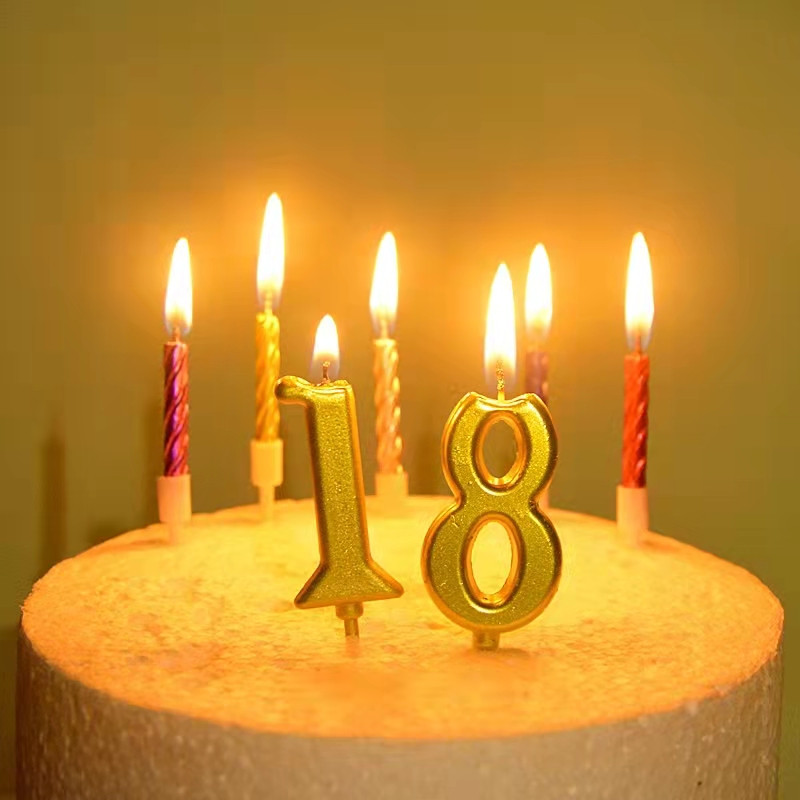Număr de aur 0-9 Lumânări pentru Tort La mulți ani Decor Topper Articole pentru petreceri Decoras Lumânări Articole pentru decorarea casei DIY Număr Lumânări