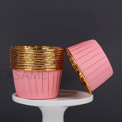 48 τμχ Cupcake Liner Φλυτζάνι ψησίματος Χάρτινες θήκες για μάφιν Κουτί κέικ Κουτί Τάρτες αυγών Δίσκος φόρμα κέικ Εργαλεία διακόσμησης Γάμου
