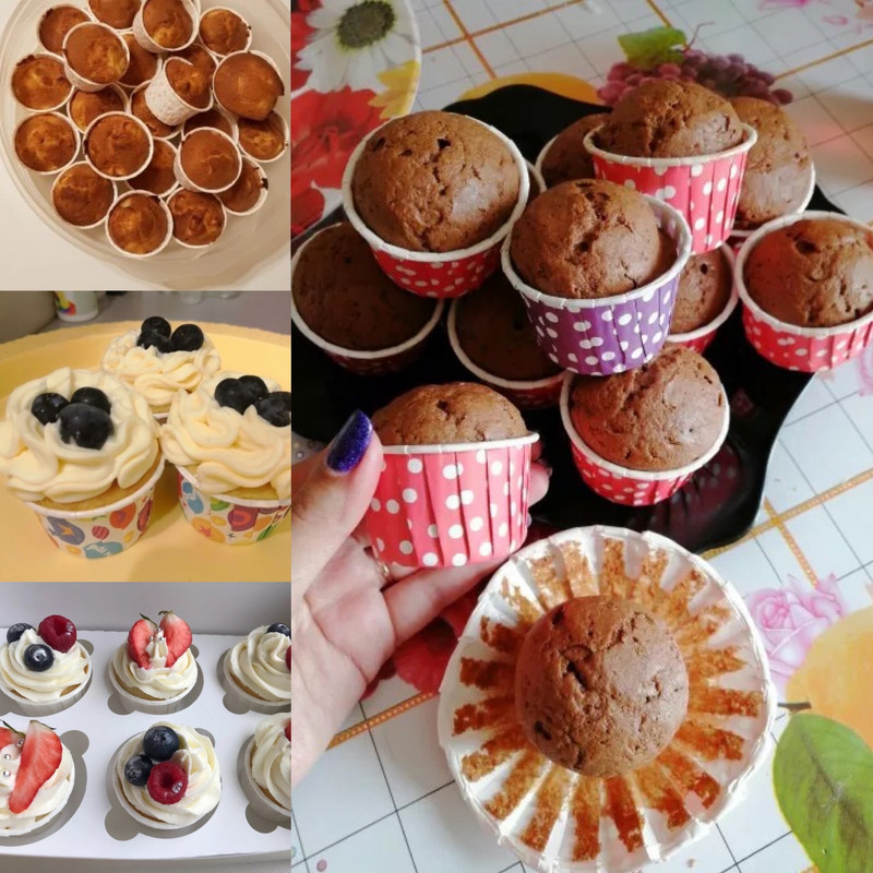 48 τμχ Cupcake Liner Φλυτζάνι ψησίματος Χάρτινες θήκες για μάφιν Κουτί κέικ Κουτί Τάρτες αυγών Δίσκος φόρμα κέικ Εργαλεία διακόσμησης Γάμου