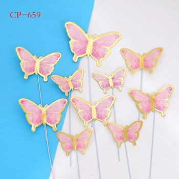 Butterfly Cake Topper Flag Multicolor Anniversary Happy Birthday Wedding Cupcake Topper Baking Party Flag Baby Shower Cake Decor