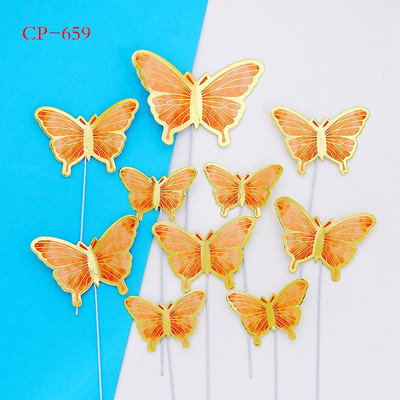 Leptir Zastavica za tortu Višebojna obljetnica Sretan rođendan Vjenčanje Poklopac za kolače Pečenje Party Zastavica Baby Shower Dekoracija torte