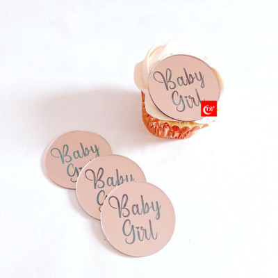 10 buc. Decoratiuni pentru tort pentru petrecere pentru Baby Shower, oglindă acrilice, Topper pentru tort pentru aniversare, pentru copii DIY Oh Baby Cakecup Topper Accesorii pentru copt