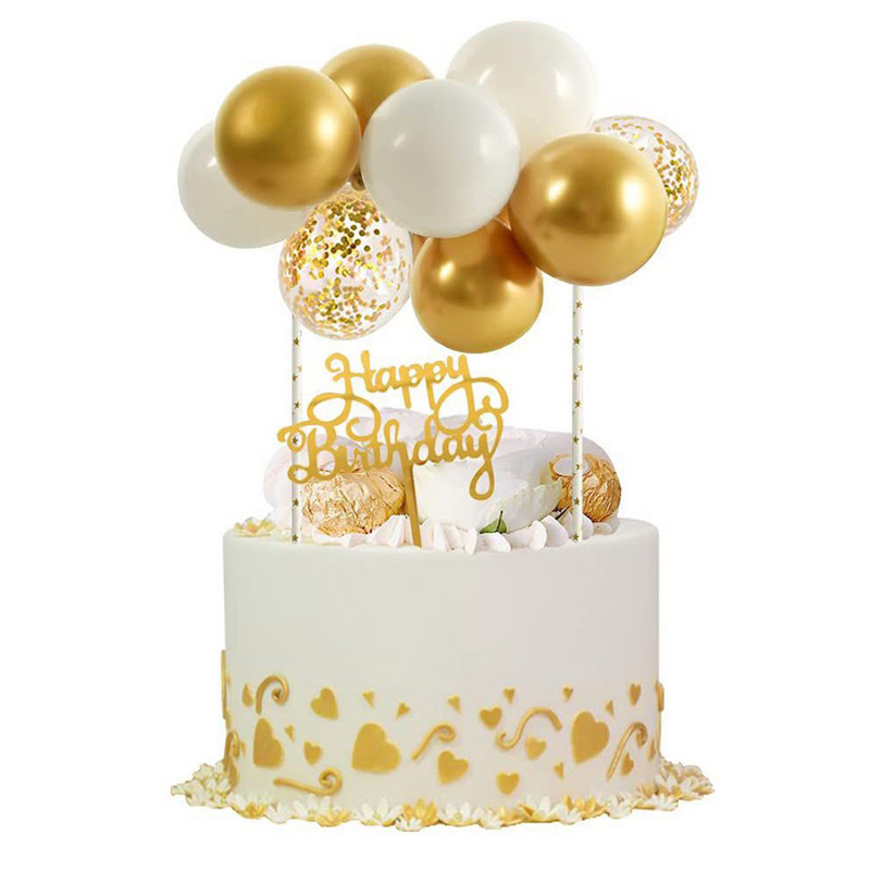 1 σετ κομφετί παγιέτες 5 ιντσών Μπαλόνια Τούρτα Τούρτα Γάμος Γενέθλια Φύλο Αποκάλυψη για την Ημέρα του Αγίου Βαλεντίνου DIY Διακοσμήσεις τούρτας για πάρτι