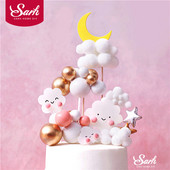 Noble mitmevärviline palliline lilleline koogipea sünnipäevakaunistuseks Baby Shower aastapäeva küpsetustarbed Sinised magustoidud armastuskingitused