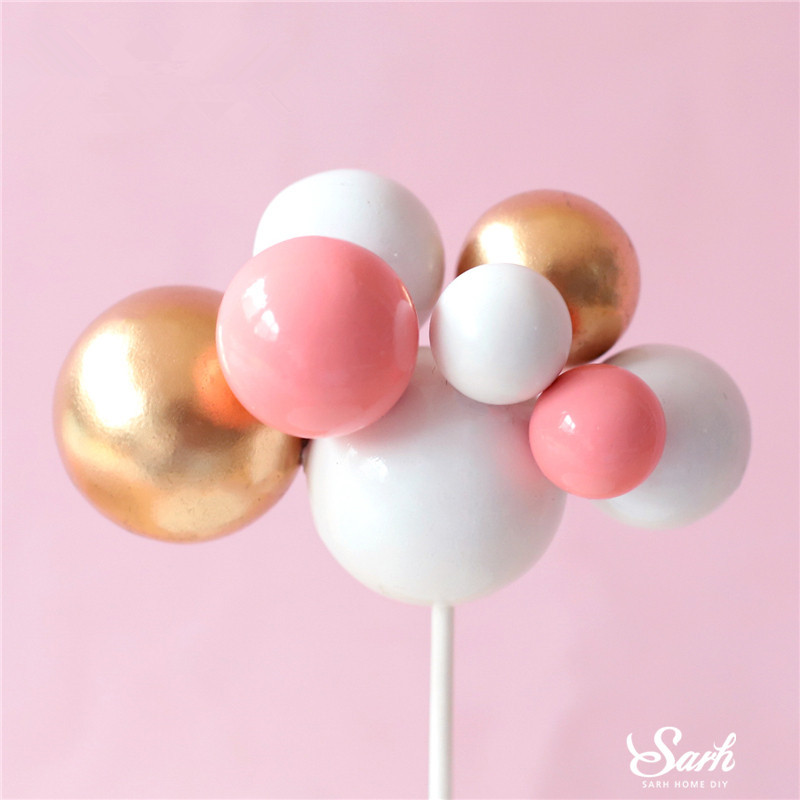 Noble mitmevärviline palliline lilleline koogipea sünnipäevakaunistuseks Baby Shower aastapäeva küpsetustarbed Sinised magustoidud armastuskingitused