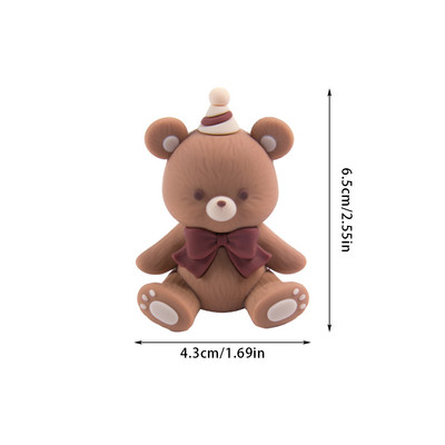 Bear Cake Toppers Διακόσμηση τούρτας γενεθλίων Λαστιχένια φιγούρα αρκουδάκι αφρός Μπάλες Cupcake Toppers Baby Shower Teddy Bear Θεματικό Πάρτυ