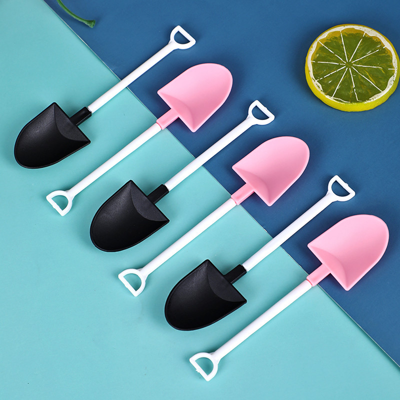 20db torta kanál készlet mini lapát gyerekeknek desszert cupcake dekor Eldobható kanál jégkávé építési kellékek