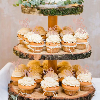 12/24 τμχ Miss to Mrs Cupcake Toppers Diamond Ring Cakes Topper for Wedding Bridal Shower Bachelorette Hen Party Cake Decorations