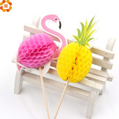 20GAB Flamingo kēksu pildītāji DIY kūkas Topper Pics Pinapple Topper kāzu/dzimšanas dienas ballīšu dekorēšanai bērnu dušas piederumi