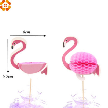 20PCS Flamingo Cupcake Toppers Направи си сам Cakes Topper Picks Топер от ананас Украса за сватба/рожден ден Декорация за Baby Shower