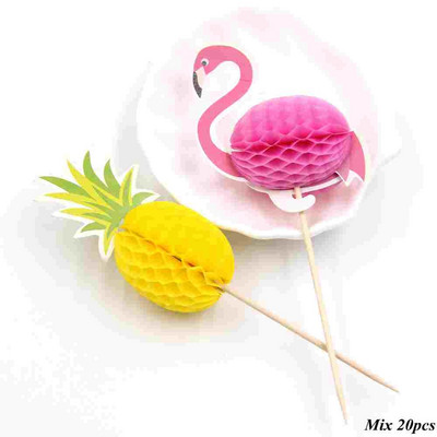 20GAB Flamingo kēksu pildītāji DIY kūkas Topper Pics Pinapple Topper kāzu/dzimšanas dienas ballīšu dekorēšanai bērnu dušas piederumi