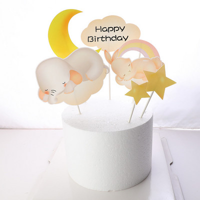 Mākoņu torte Daudz laimes dzimšanas dienā Cupcake Topper Mēness kroņa ballīte Deserts Kāzu dekorēšana Bērnu duša Cepšanas piederumi DIY Jaunums