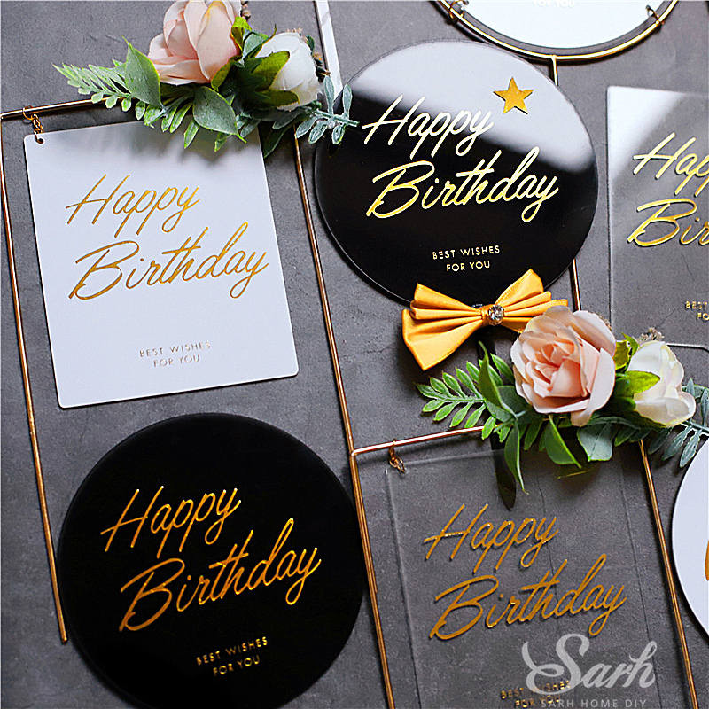 Fekete-fehér áttetsző rózsa Boldog születésnapi tortaborító bulidíszítéshez Boldog esküvői sütési kellékek szerelmes ajándékok