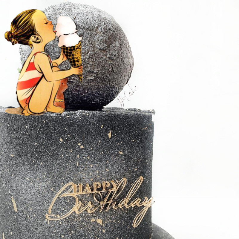 Νέο Happy Birthday Cake Toppers flank Gold Ακρυλικό DIY Παιδικό πάρτι γενεθλίων Cupcake Toppers Baby Shower Δώρο Διακοσμητικό επιδόρπιο
