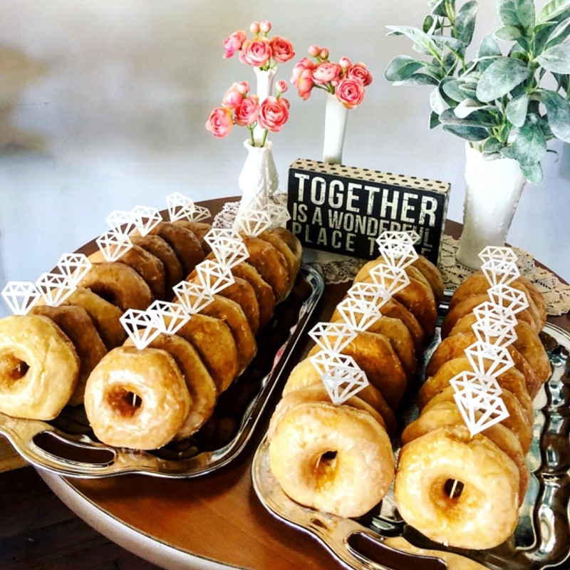 20 de bucăți, auriu, argint, sclipici, inel cu diamante, pentru cupcake, pentru tort, pentru nuntă, pentru cupcake, pentru petrecerea de aniversare, pentru decorare de nuntă