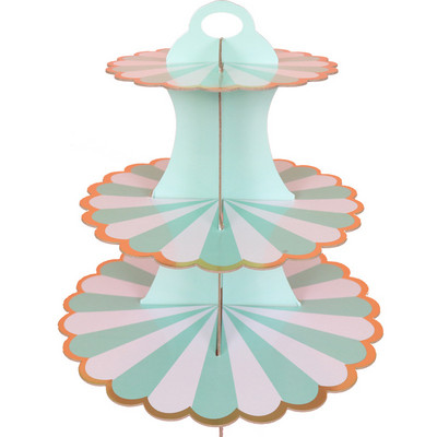 Suporturi pentru prăjituri din hârtie pentru acadele, dantelă de aurire pentru ziua de naștere, ceai de după-amiază, cu trei straturi, pentru desert, decor pentru petreceri, pentru copii, decembrie