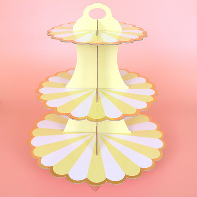 Suporturi pentru prăjituri din hârtie pentru acadele, dantelă de aurire pentru ziua de naștere, ceai de după-amiază, cu trei straturi, pentru desert, decor pentru petreceri, pentru copii, decembrie