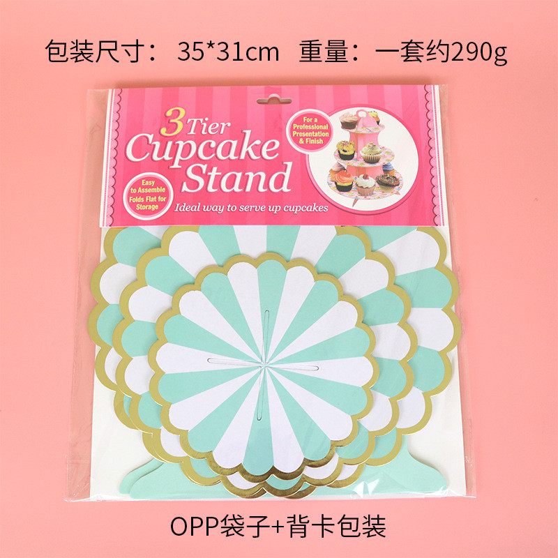 Suporturi pentru prăjituri din hârtie pentru acadele, dantelă de aurire pentru ziua de naștere, ceai de după-amiază, cu trei straturi, pentru desert, decor pentru petreceri, pentru copii, decembrie