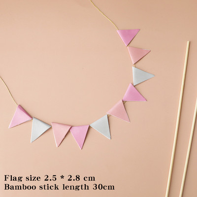 Mini daudz laimes dzimšanas dienā reklāmkarogu kūkas virskārtas ballītes kūkas dekorēšanas piederumi ar rokām darināti ķekaru vītnes vimpeļu karogi