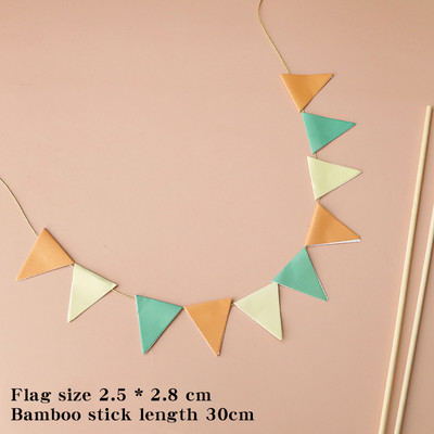 Mini daudz laimes dzimšanas dienā reklāmkarogu kūkas virskārtas ballītes kūkas dekorēšanas piederumi ar rokām darināti ķekaru vītnes vimpeļu karogi