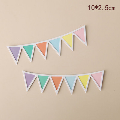 Mini daudz laimes dzimšanas dienā reklāmkarogu kūkas virskārtas ballītes kūkas dekorēšanas piederumi ar rokām darināti ķekaru vītnes vimpeļu karogi