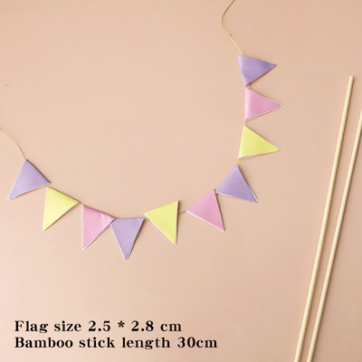 Mini daudz laimes dzimšanas dienā reklāmkarogu kūkas virskārtas ballītes kūkas dekorēšanas piederumi ar rokām darināti ķekaru vītnes vimpeļu karogi